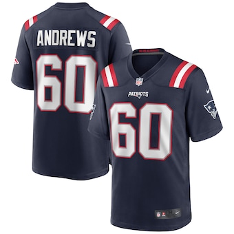 mens nike david andrews navy new england patriots game jerse